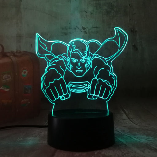 DC Superman Cool Hero Night Light LED 7 Colorful Change 3D