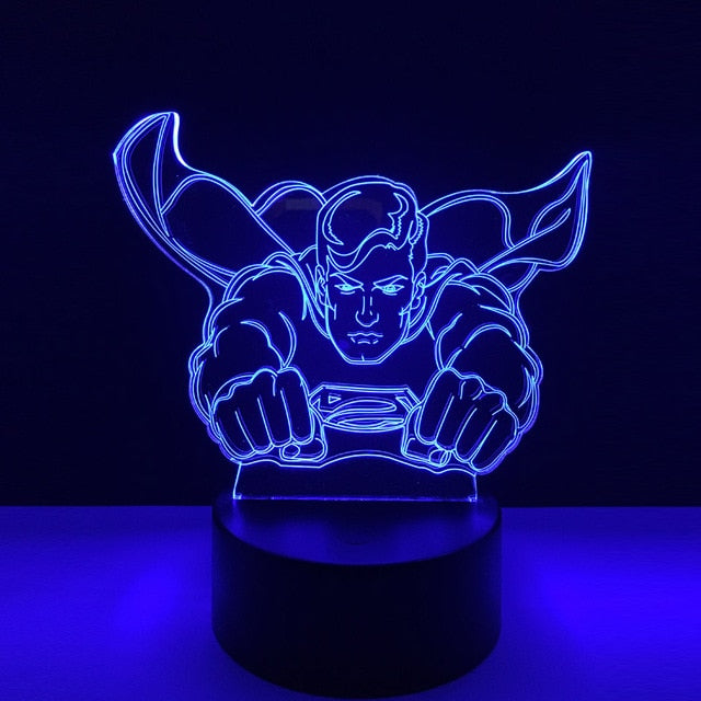 DC Superman Cool Hero Night Light LED 7 Colorful Change 3D