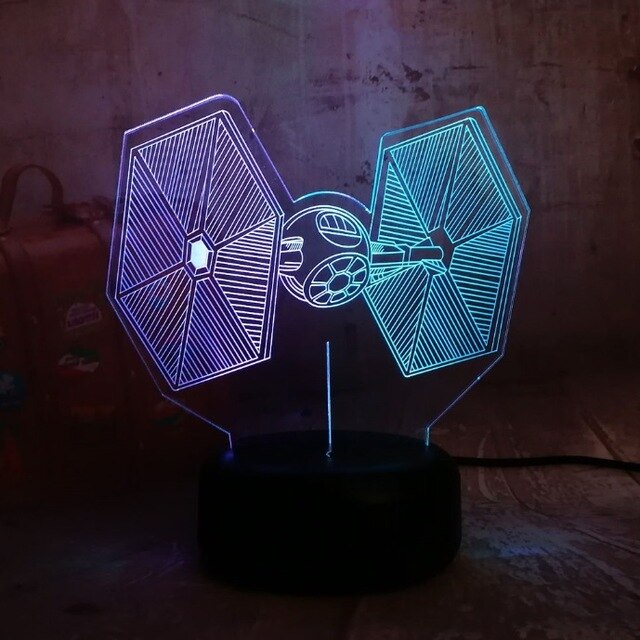 3D LED Night Light Star Wars Vader Tie Fighter Lamp