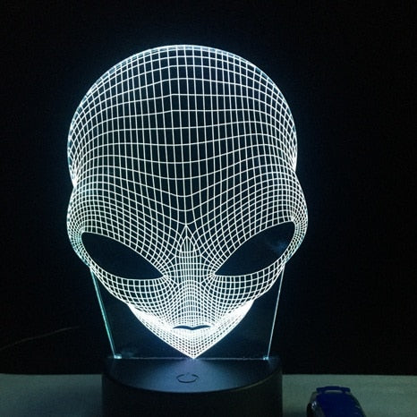 3D Alien Night Light 7 Color Change LED Lamp
