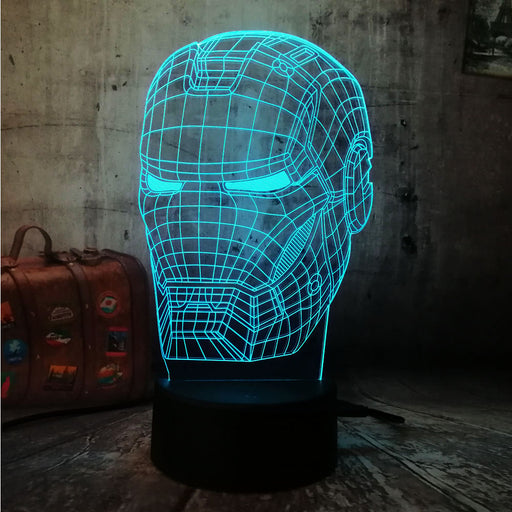 Cool 3D LED Iron Man Light Lamp RGB 7 Color Change