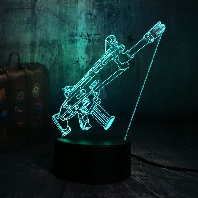 l Battle Royale Game PUBG TPS SCAR-L Rifle LED Night Light Lamp