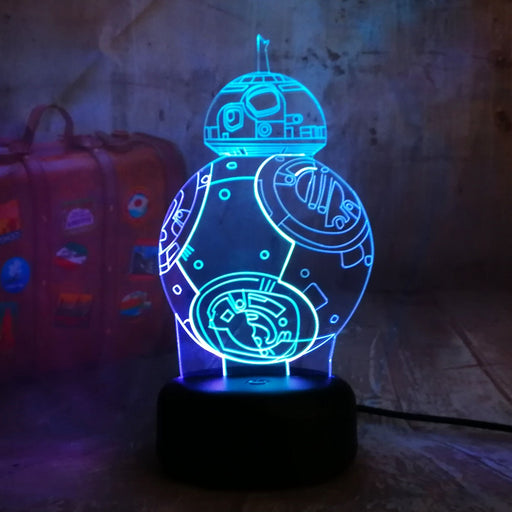 Novelty Star Wars BB-8 3D LED RGB Mixed Dual Color Night Light Lamp