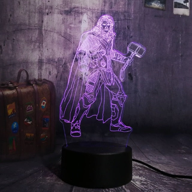 Marvel Thor Cool Super Hero RGB 3D LED Night Light Lamp