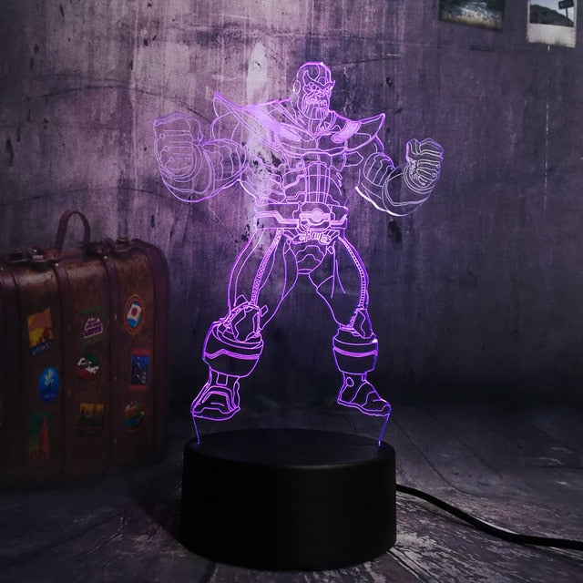 Marvel The Avengers Big Villain Thanos 3D LED RGB 7 Color Change Night Light Lamp