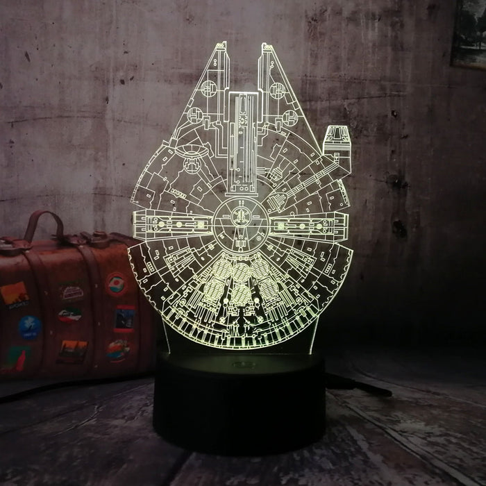 Star Wars Millennium Falcon 3D LED RGB Night Light Lamp
