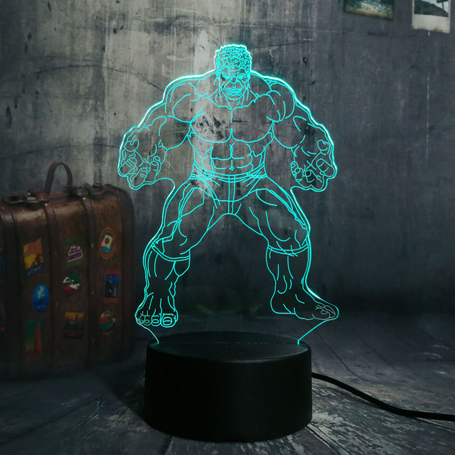 The Hulk The Avenger Cool Super Hero RGB 3D LED Night Light Lamp
