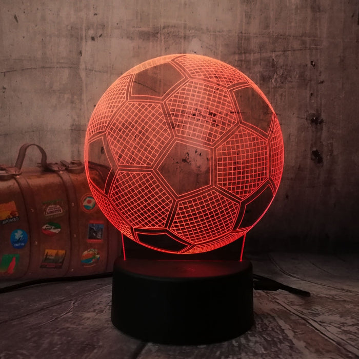 3D Football Soccer LED Night Light Lamp