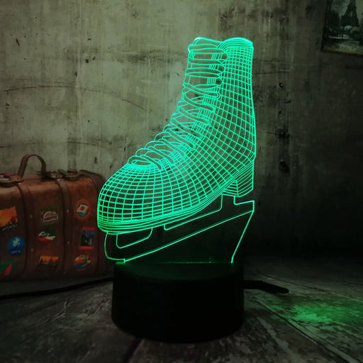3D RGB LED Night Light Ice Skates Lamp