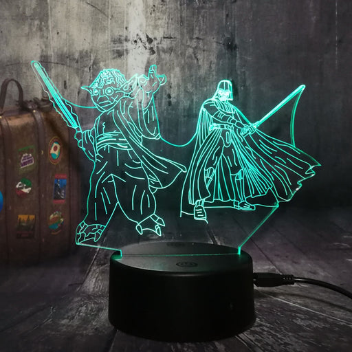 3D LED Night Light Master Yoda Darth Vader Star Wars Lamp
