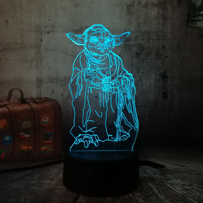 Novelty New Star Wars Master Yoda 3D LED Night Light Lamp