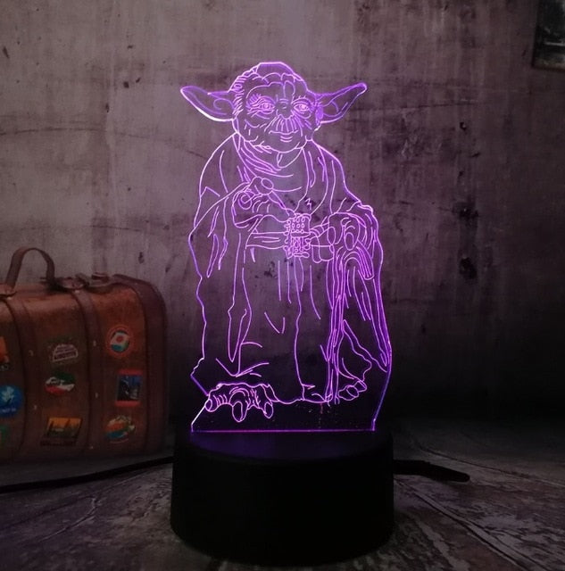 Novelty New Star Wars Master Yoda 3D LED Night Light Lamp