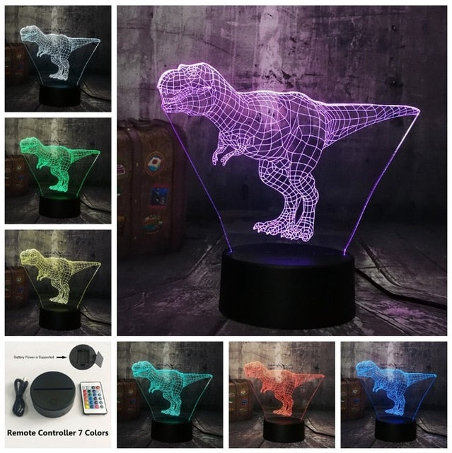 Tyrannosaurus Rex Jurassic World Dinosaur Animal 3D LED Lamp