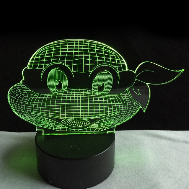 Figure Teenage Mutant Ninja Turtles Modern Atmosphere 3D Visual Lamp Night Light LED