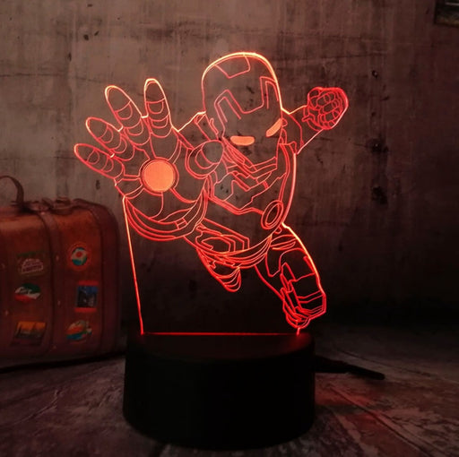 Marvel Hero Fly Iron Man 3D LED Night Light Desk Lamp
