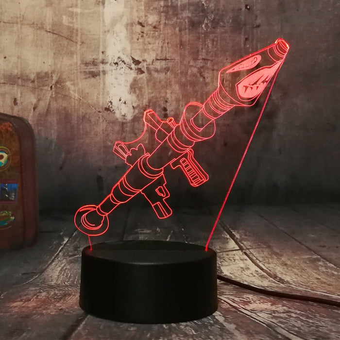 Rocket Launcher Arms TPS  3D LED Night Light Lamp