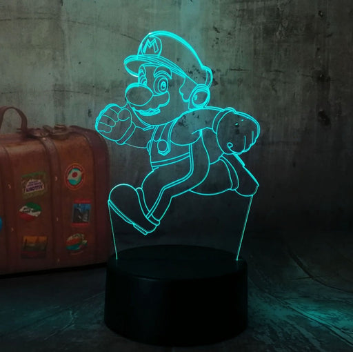 Running Super Mario  3D LED RGB  Night Light Lamp