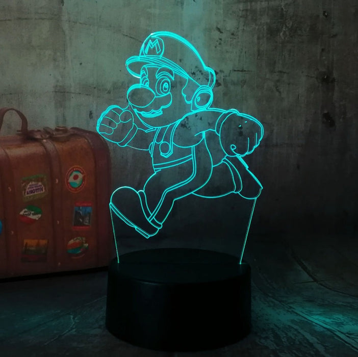 Running Super Mario  3D LED RGB  Night Light Lamp