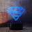 3D LED DC Superman Logo Symbol Light Lamp 7 Color Change