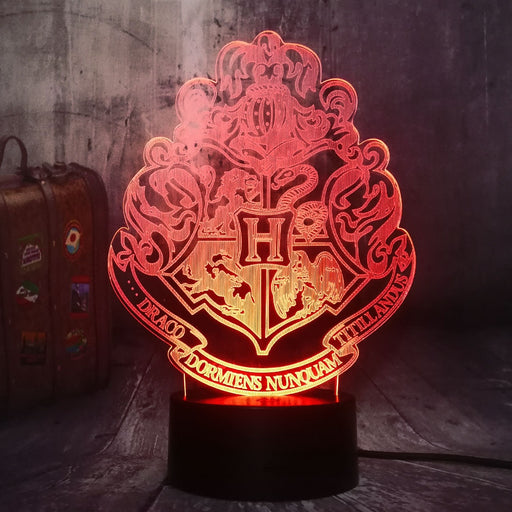 Harry Potter HOGWARTS Magic School Emblem 3D LED Night Light Lamp