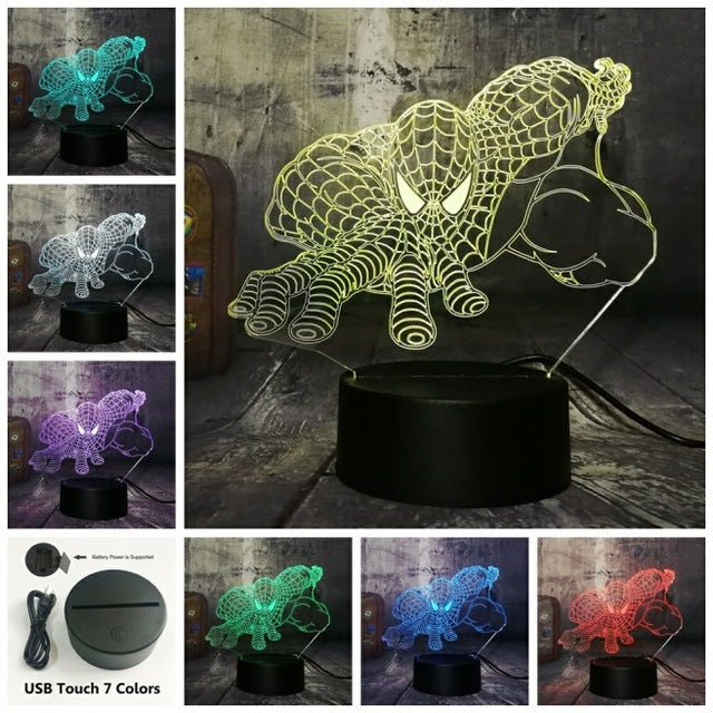 Marvel Super Hero Venom Spiderman 3D LED Night Light Lamp