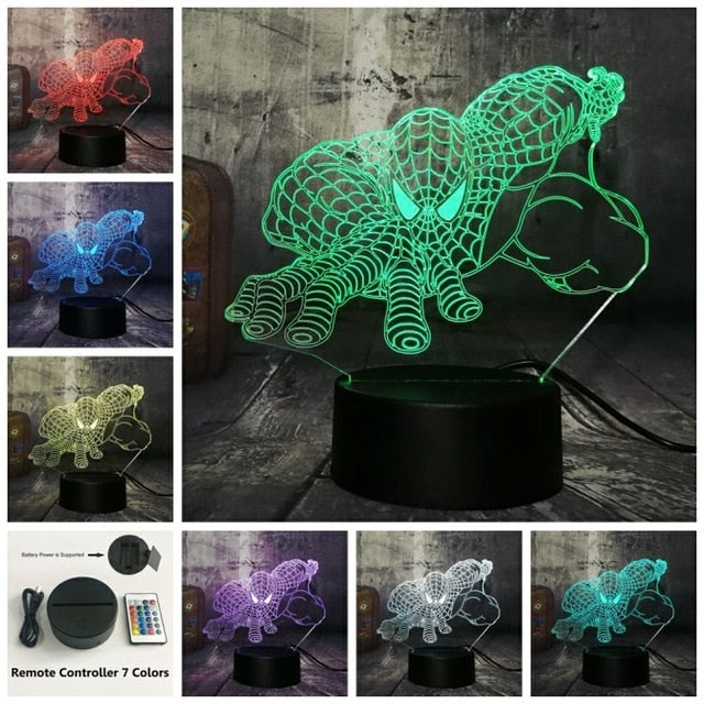 Marvel Super Hero Venom Spiderman 3D LED Night Light Lamp