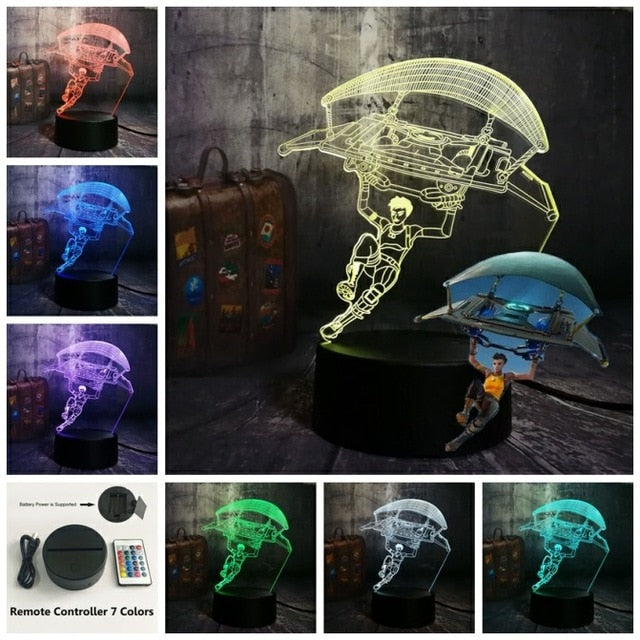 Battle Royale Game TPS Parachute Night Light Lamp