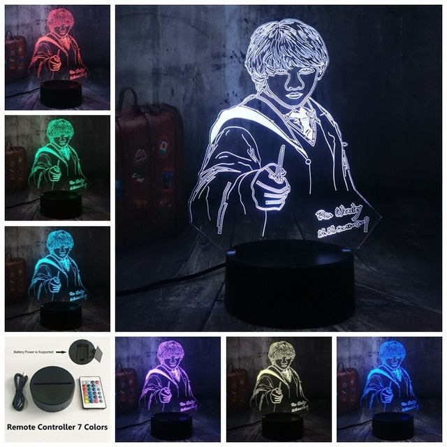 Harry Potter Movie Character Ron Weasley 3D LED Night Light Lamp