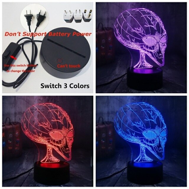 Novelty Movie Cosmic Space Alien ET 3D RGB LED Night Light Lamp