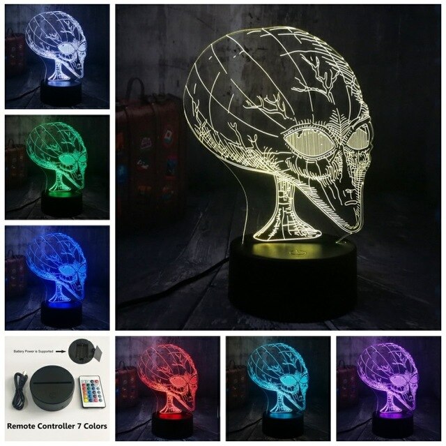 Novelty Movie Cosmic Space Alien ET 3D RGB LED Night Light Lamp